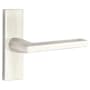 Emtek 5 Inch Long Stretto Rectangular Privacy Sideplate Entry Set from the Brass Modern Collection Satin Nickel