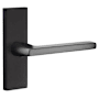 Emtek 5 Inch Long Stretto Rectangular Privacy Sideplate Entry Set from the Brass Modern Collection Flat Black