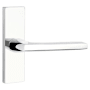 Emtek 5 Inch Long Stretto Rectangular Privacy Sideplate Entry Set from the Brass Modern Collection Polished Chrome