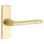 Emtek 5 Inch Long Stretto Rectangular Privacy Sideplate Entry Set from the Brass Modern Collection Satin Brass