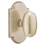 Emtek Bronze Egg Reversible Non-Turning Two-Sided Dummy Door Knob Set from the Sandcast Bronze Collection Tumbled White Bronze