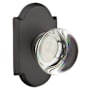 Emtek Providence Crystal Reversible Non-Turning Two-Sided Dummy Door Knob Set from the Crystal Collection Flat Black