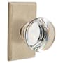 Emtek Providence Crystal Reversible Non-Turning Two-Sided Dummy Door Knob Set from the Crystal Collection Tumbled White Bronze