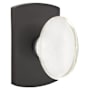 Emtek Hampton Glass Passage Door Knob Set from the Rustic Modern Bronze Collection Flat Black