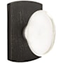 Emtek Hampton Glass Passage Door Knob Set from the Rustic Modern Bronze Collection Medium Bronze