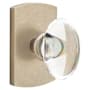 Emtek Hampton Glass Passage Door Knob Set from the Rustic Modern Bronze Collection Tumbled White Bronze