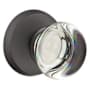 Emtek Providence Crystal Passage Door Knob with Sandcast Bronze Rosette Flat Black