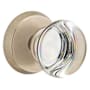 Emtek Providence Crystal Passage Door Knob with Sandcast Bronze Rosette Tumbled White Bronze