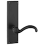 Emtek 8-7/8" Height Rectangular Sideplate Sandcast Bronze Passage Entry Set Flat Black