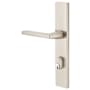 Emtek Stretto Rectagular 10 Inch Tall Dummy Sideplate Entry Set with Dummy Cylinder from the Brass Modern Collection Satin Nickel