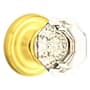 Emtek Old Town Non-Turning Two-Sided Dummy Door Knob Set with Regular Rose from the Brass Crystal Collection Polished Brass