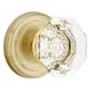 Emtek Old Town Non-Turning Two-Sided Dummy Door Knob Set with Regular Rose from the Brass Crystal Collection Satin Brass