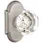 Emtek Old Town Non-Turning Two-Sided Dummy Door Knob Set with Type 8 Rose from the Crystal Collection Pewter