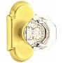 Emtek Old Town Non-Turning Two-Sided Dummy Door Knob Set with Type 8 Rose from the Crystal Collection Unlacquered Brass