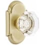Emtek Old Town Non-Turning Two-Sided Dummy Door Knob Set with Type 8 Rose from the Crystal Collection Satin Brass
