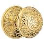 Emtek Lancaster Reversible Non-Turning Two-Sided Dummy Door Knob Set from the Designer Brass Collection Unlacquered Brass