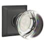 Emtek Providence Crystal Reversible Non-Turning Two-Sided Dummy Door Knob Set from the Crystal Collection Flat Black