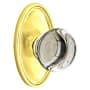 Emtek Providence Crystal Reversible Non-Turning Two-Sided Dummy Door Knob Set from the Crystal Collection Polished Brass