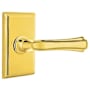 Emtek Wembley Reversible Non-Turning Two-Sided Dummy Door Lever Set from the Designer Brass Collection Lifetime Polished Brass