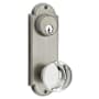 Emtek Delaware Series Dummy Entry Set with 7.125 Inch Tall Backplate and Dummy Cylinder from the American Classic Collection Pewter