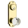 Emtek Delaware Series Dummy Entry Set with 7.125 Inch Tall Backplate and Dummy Cylinder from the American Classic Collection Polished Brass