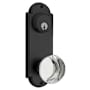 Emtek Delaware Series Single Cylinder Keyed Entry Set with 7.125 Inch Tall Backplate from the American Classic Collection Flat Black