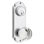 Emtek Delaware Series Single Cylinder Keyed Entry Set with 7.125 Inch Tall Backplate from the American Classic Collection Polished Chrome