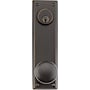 Emtek Quincy Sideplate Single Cylinder Keyed Entry Door Knob or Lever Set with 3-5/8 Inch Center to Center Oil Rubbed Bronze