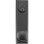 Emtek Quincy Sideplate Single Cylinder Keyed Entry Door Knob or Lever Set with 3-5/8 Inch Center to Center Flat Black