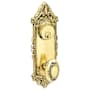 Emtek 3-5/8" Center to Center Victoria Sideplate Designer Brass Double Cylinder Entry Set French Antique