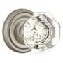 Emtek Old Town Passage Door Knob Set with Regular Rose from the Brass Crystal Collection Pewter