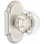 Emtek Old Town Passage Door Knob Set with Type 8 Rose from the Crystal Collection Satin Nickel