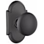 Emtek Providence Passage Door Knob Set with Type 8 Rose from the Classic Brass Collection Flat Black