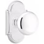 Emtek Providence Passage Door Knob Set with Type 8 Rose from the Classic Brass Collection Polished Chrome