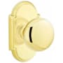 Emtek Providence Passage Door Knob Set with Type 8 Rose from the Classic Brass Collection Lifetime Polished Brass