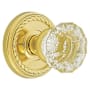 Emtek Astoria Clear Crystal Passage Knobset with Brass Rosette Unlacquered Brass
