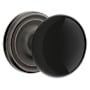 Emtek Ebony Porcelain Passage Knobset with Brass Rosette Oil Rubbed Bronze