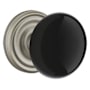 Emtek Ebony Porcelain Passage Knobset with Brass Rosette Pewter