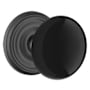 Emtek Ebony Porcelain Passage Knobset with Brass Rosette Flat Black