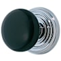 Emtek Ebony Porcelain Passage Knobset with Brass Rosette Polished Chrome
