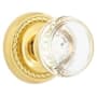 Emtek Georgetown Crystal Passage Knobset with Brass Rosette Unlacquered Brass