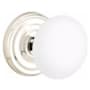 Emtek Ice White Porcelain Passage Door Knob Set Lifetime Polished Nickel