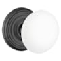 Emtek Ice White Porcelain Passage Door Knob Set Flat Black