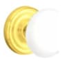 Emtek Ice White Porcelain Passage Door Knob Set Unlacquered Brass