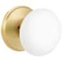 Emtek Ice White Porcelain Passage Door Knob Set Satin Brass