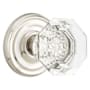 Emtek Old Town Clear Crystal Passage Knobset with Brass Rosette Polished Nickel
