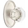 Emtek Old Town Clear Crystal Passage Knobset with Brass Rosette Satin Nickel