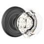 Emtek Old Town Clear Crystal Passage Knobset with Brass Rosette Flat Black