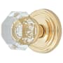 Emtek Old Town Clear Crystal Passage Knobset with Brass Rosette Polished Brass