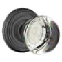Emtek Providence Crystal Passage Door Knob with Solid Brass Rosette Flat Black
